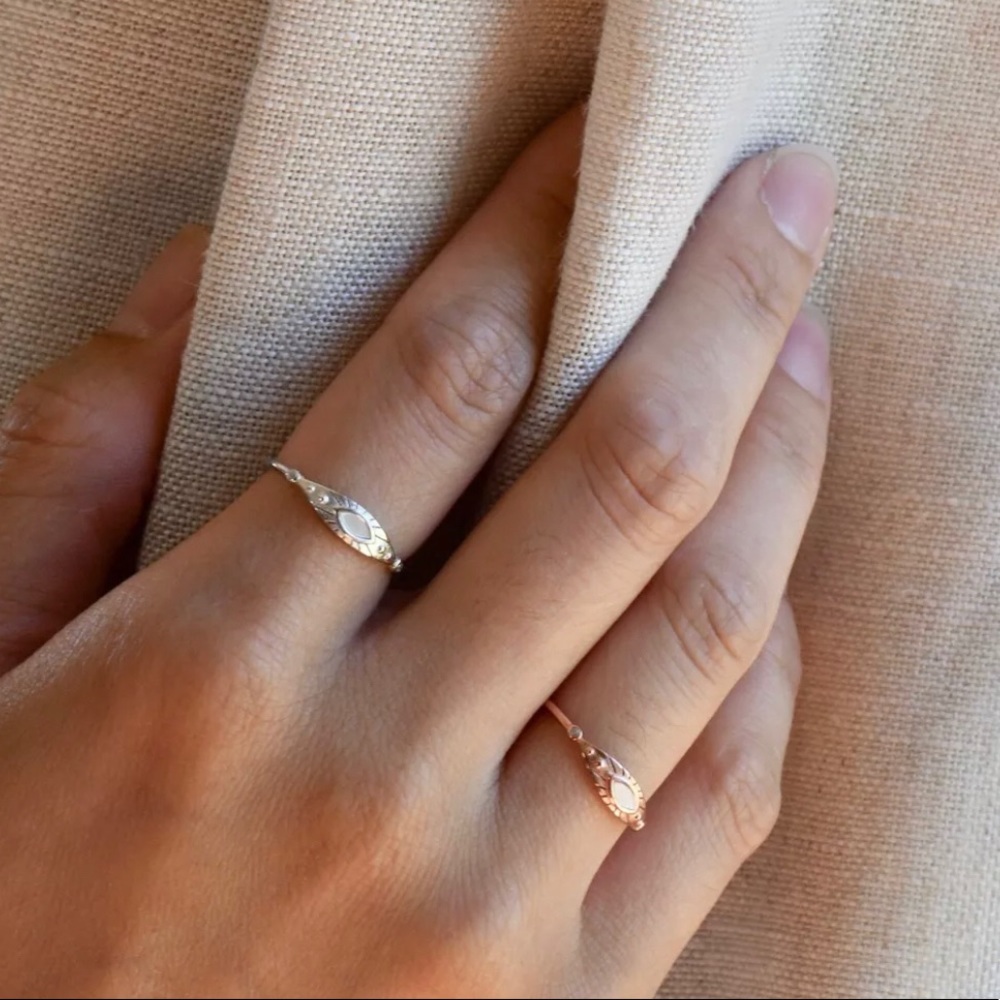 Marquise Mother of Pearl Sterling Silver Ring